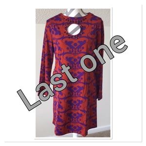 🚨CLOSET CLOSING🚨 Damask Print Sheath Dress w/Embellished Keyhole